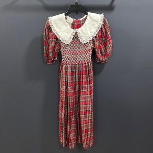 Polly Finders Christmas Dress Red Plaid. Size 10. Vintage